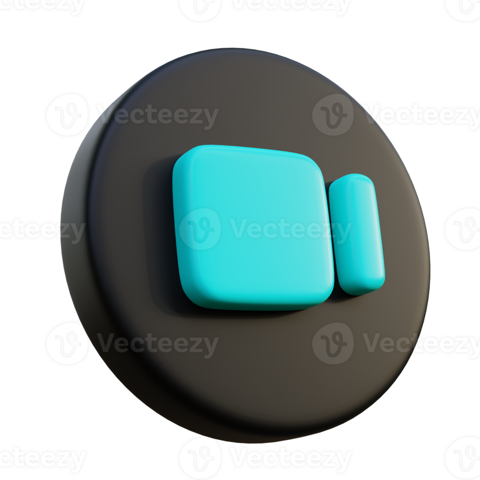 Video 3D Icon on black circle. png