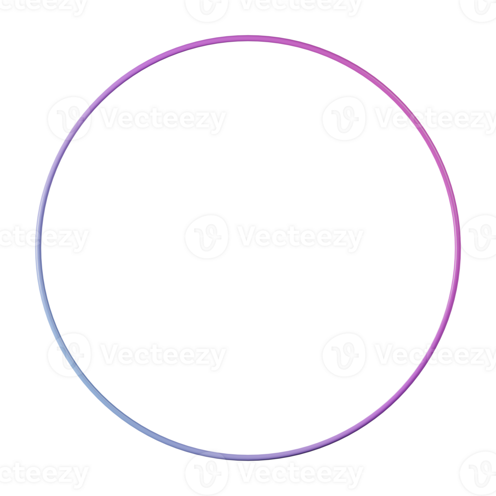 Circle shape, red blue gradient 3d rendering. png