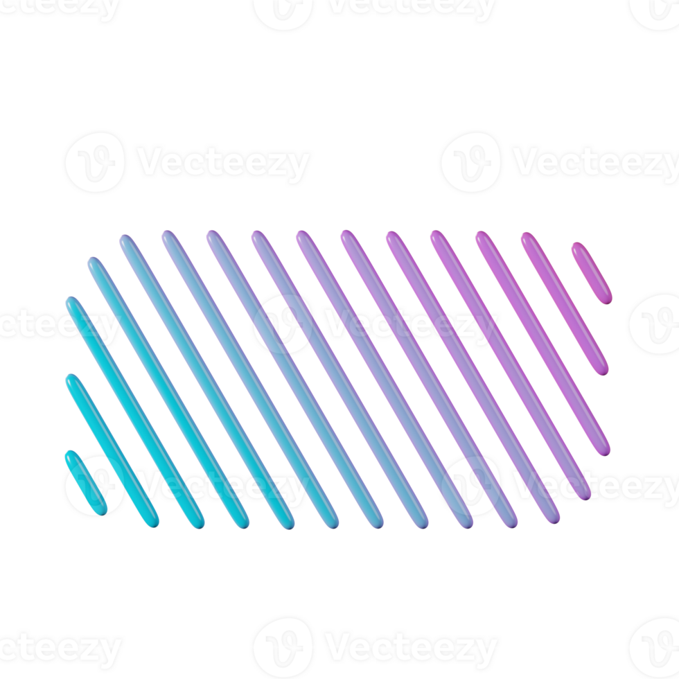 Rectangle shape, red blue gradient 3d rendering. png