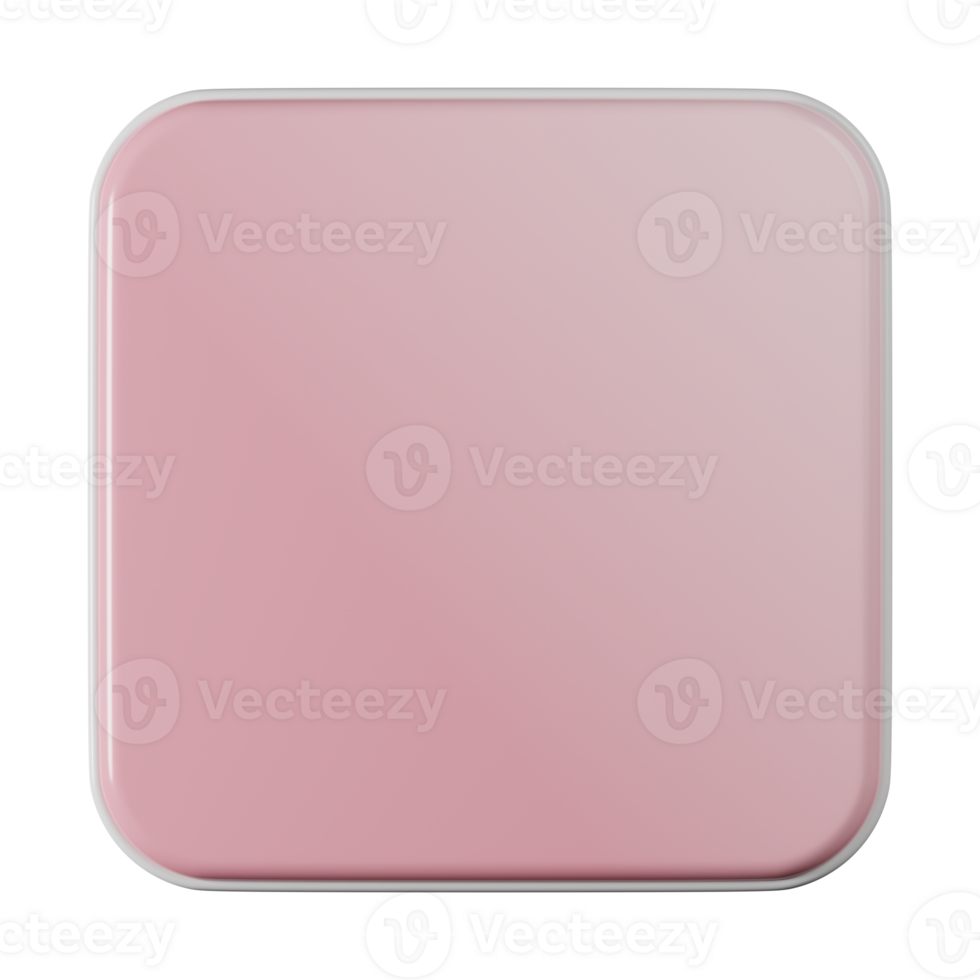 Square shape, pink gradient 3d rendering. png