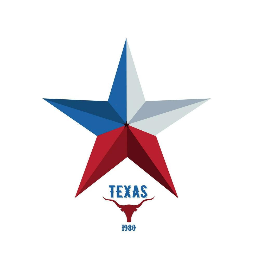 vector of texas star logo, vintage and retro design perfect for print, apparel, etc