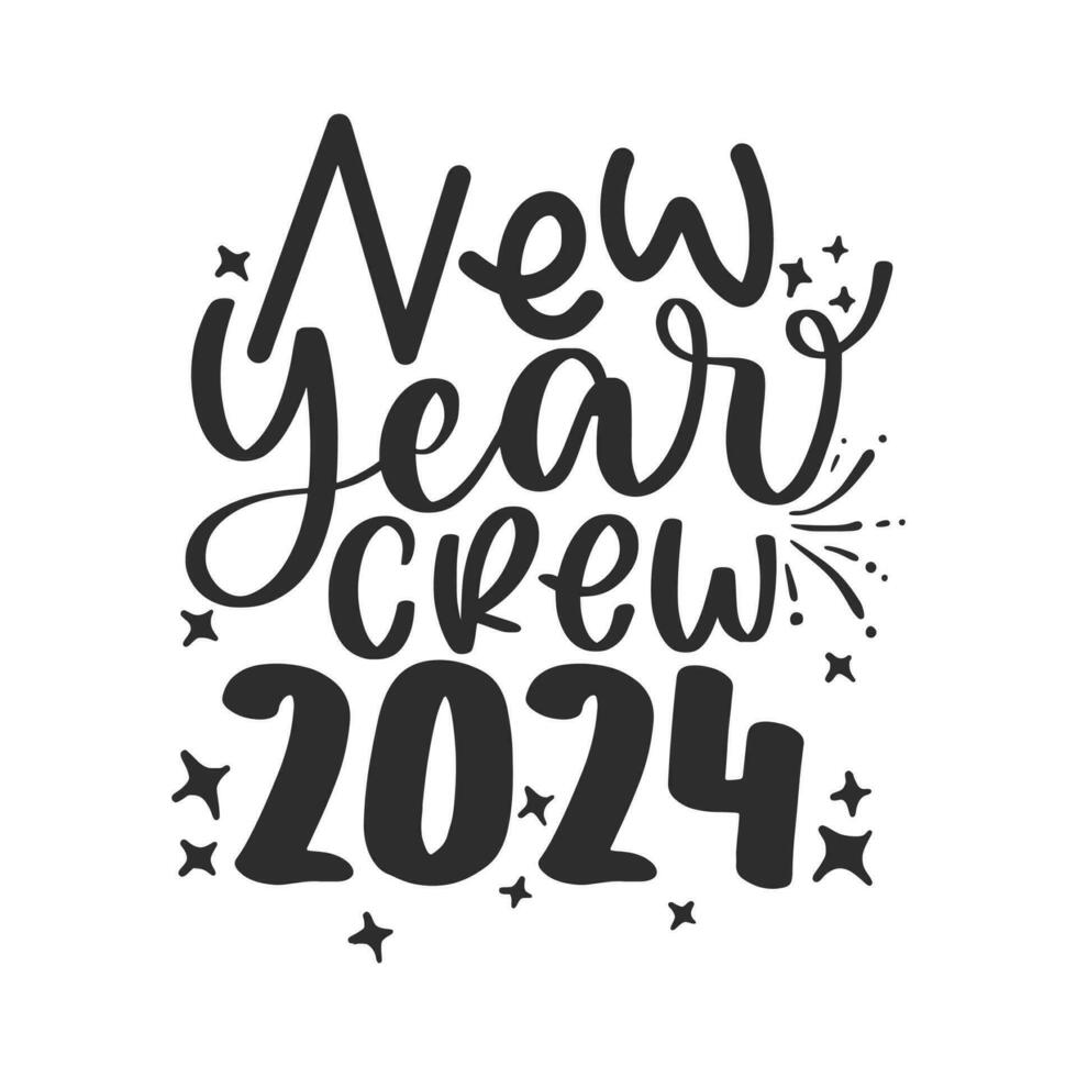 Happy New Year 2024 design. New Year Lettering. Premium vector design for poster, banner, greeting and New Year 2024 celebration.