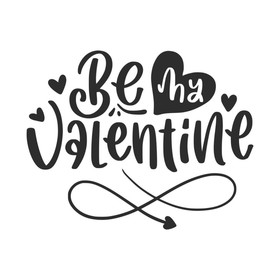 Love - Valentine's Day Vector illustration isolated on white background. Hand drawn text for Valentines Day greeting card. Typography design for print cards, banner, poster