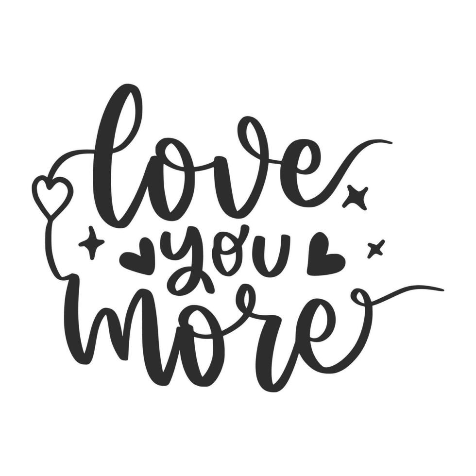 Love - Valentine's Day Vector illustration isolated on white background. Hand drawn text for Valentines Day greeting card. Typography design for print cards, banner, poster