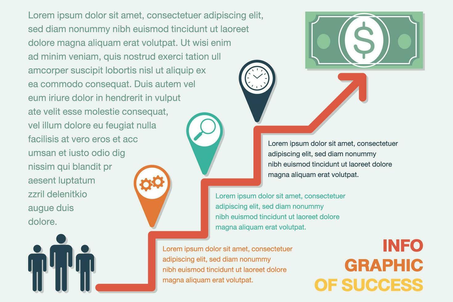 Info Graphic of Step to Success. vector