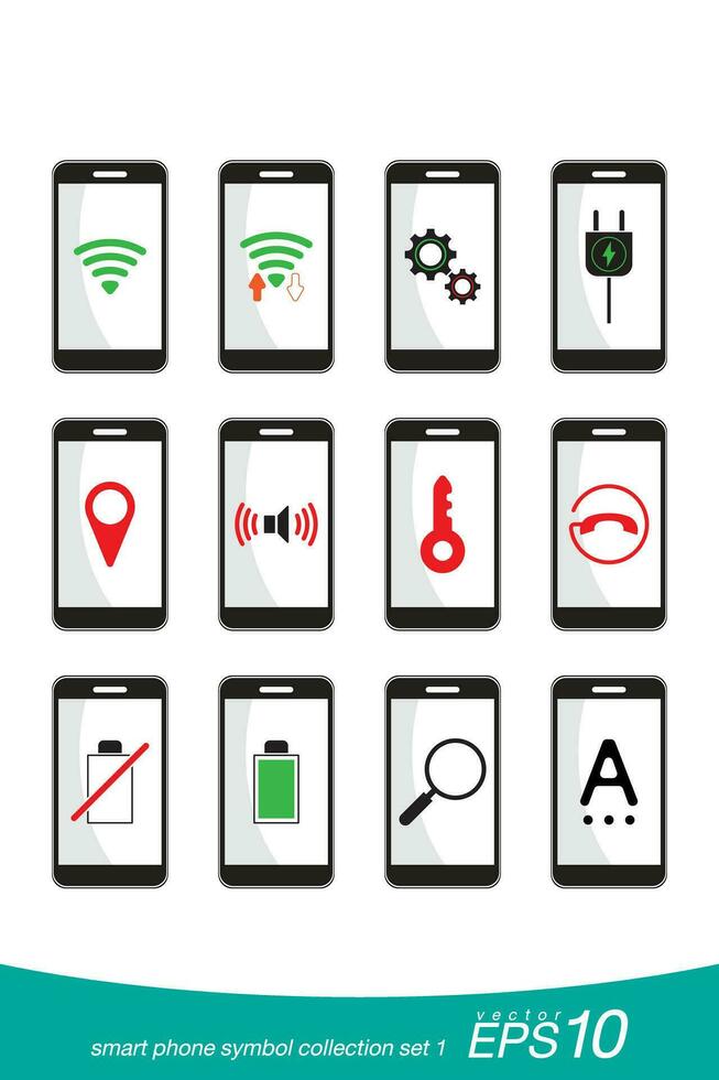 Smartphone Symbol Collection Set vector