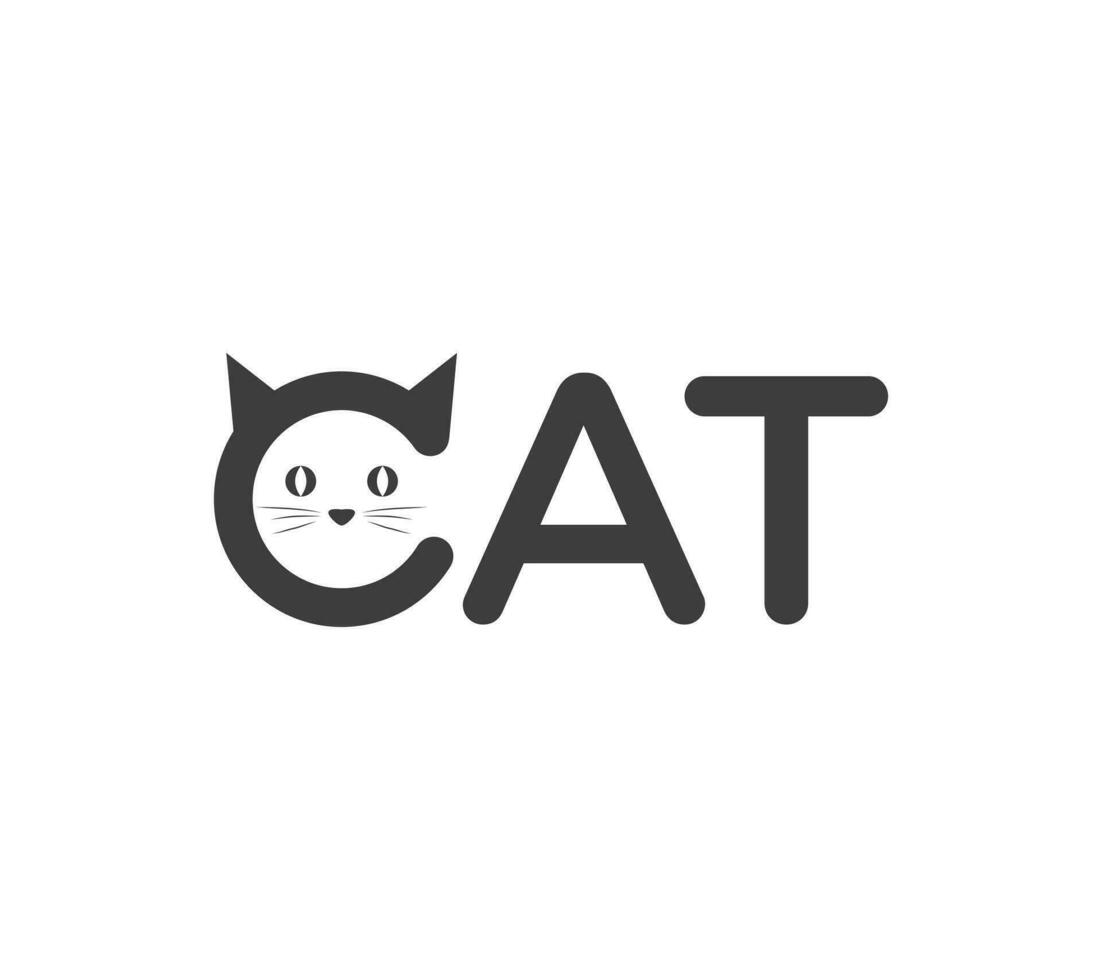 gato marca denominativa o texto establecido logo diseño en blanco fondo, vector ilustración.