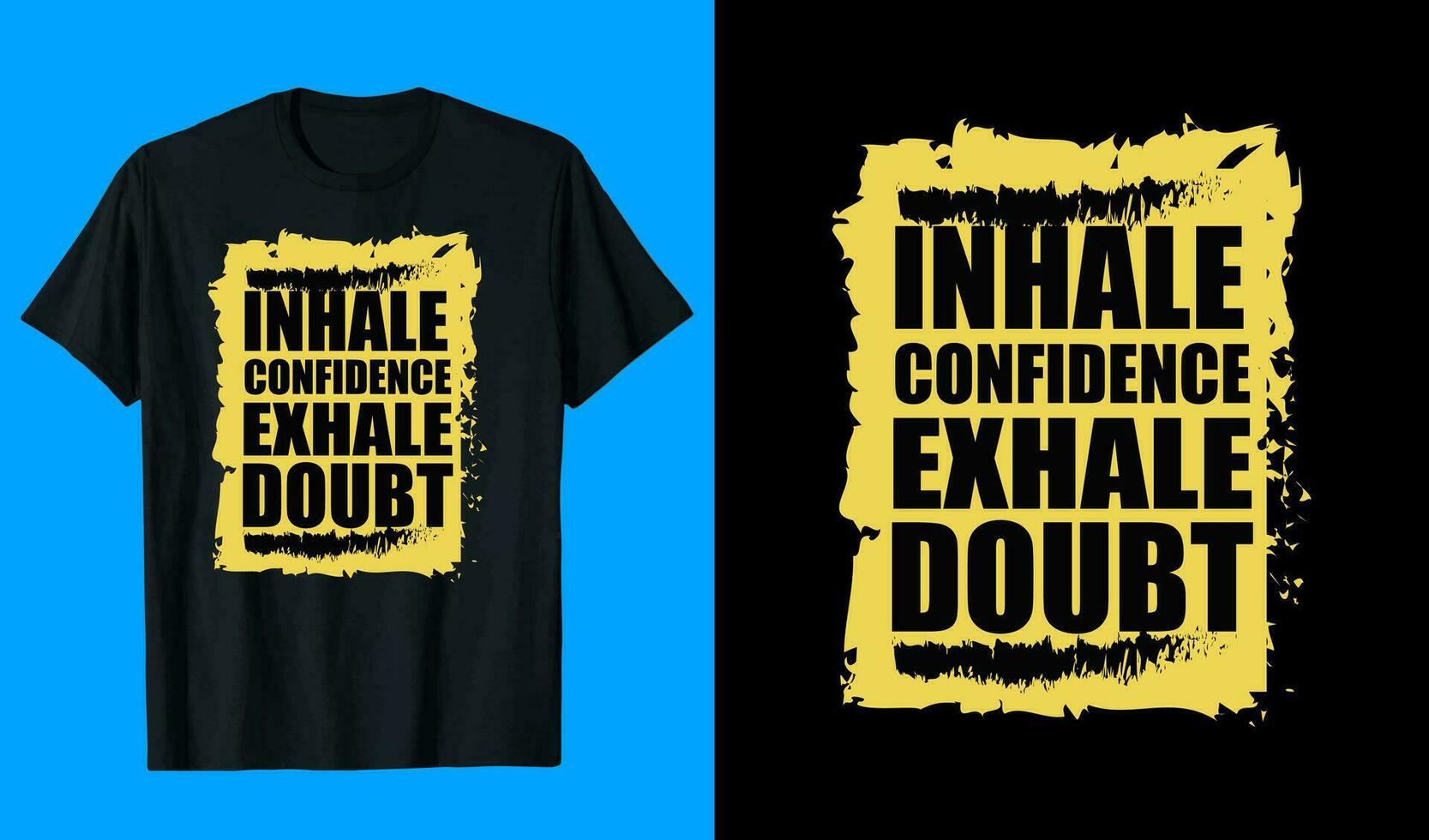 inhalar confianza exhalar duda camiseta diseño vector