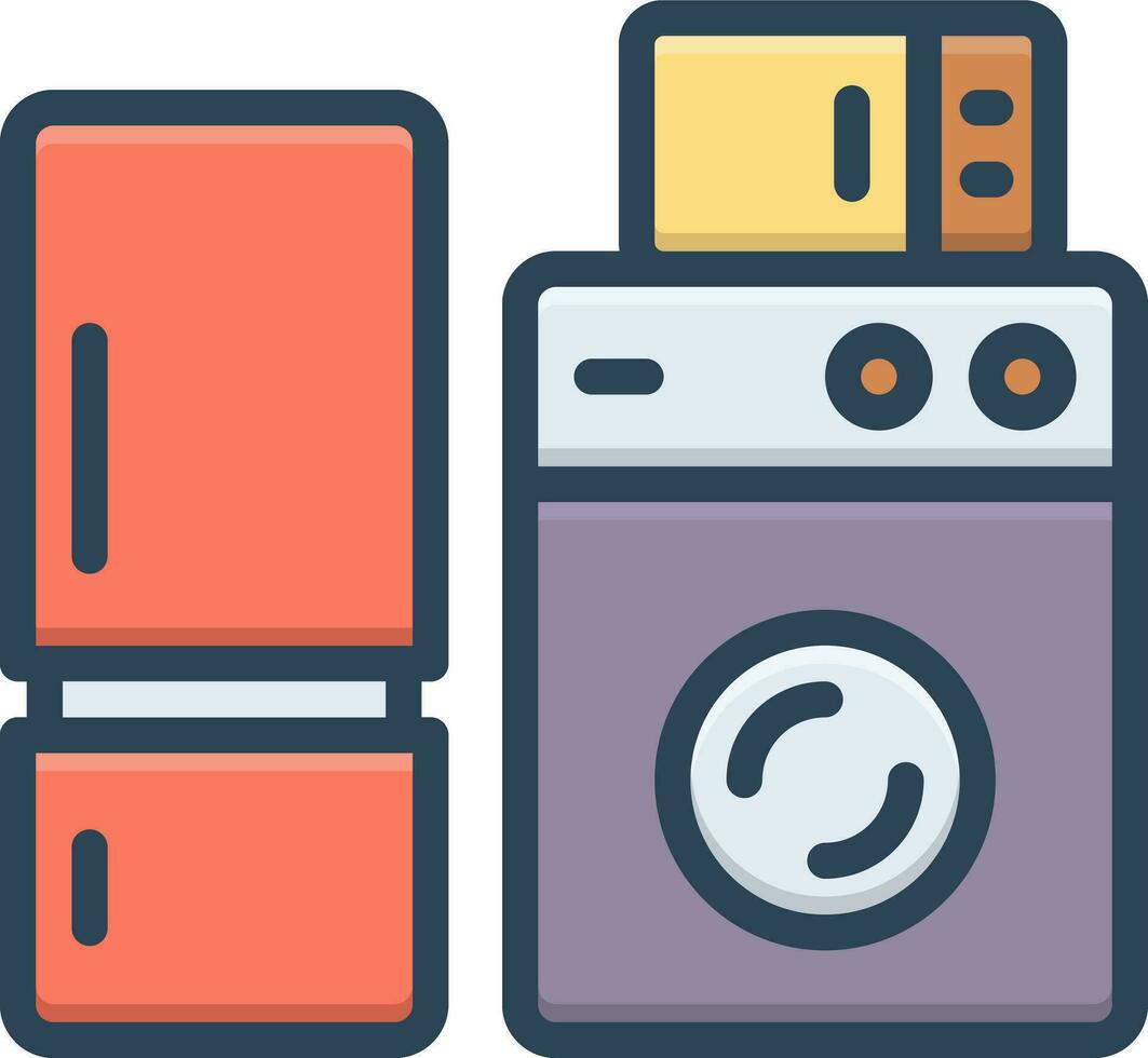 color icon for appliance vector