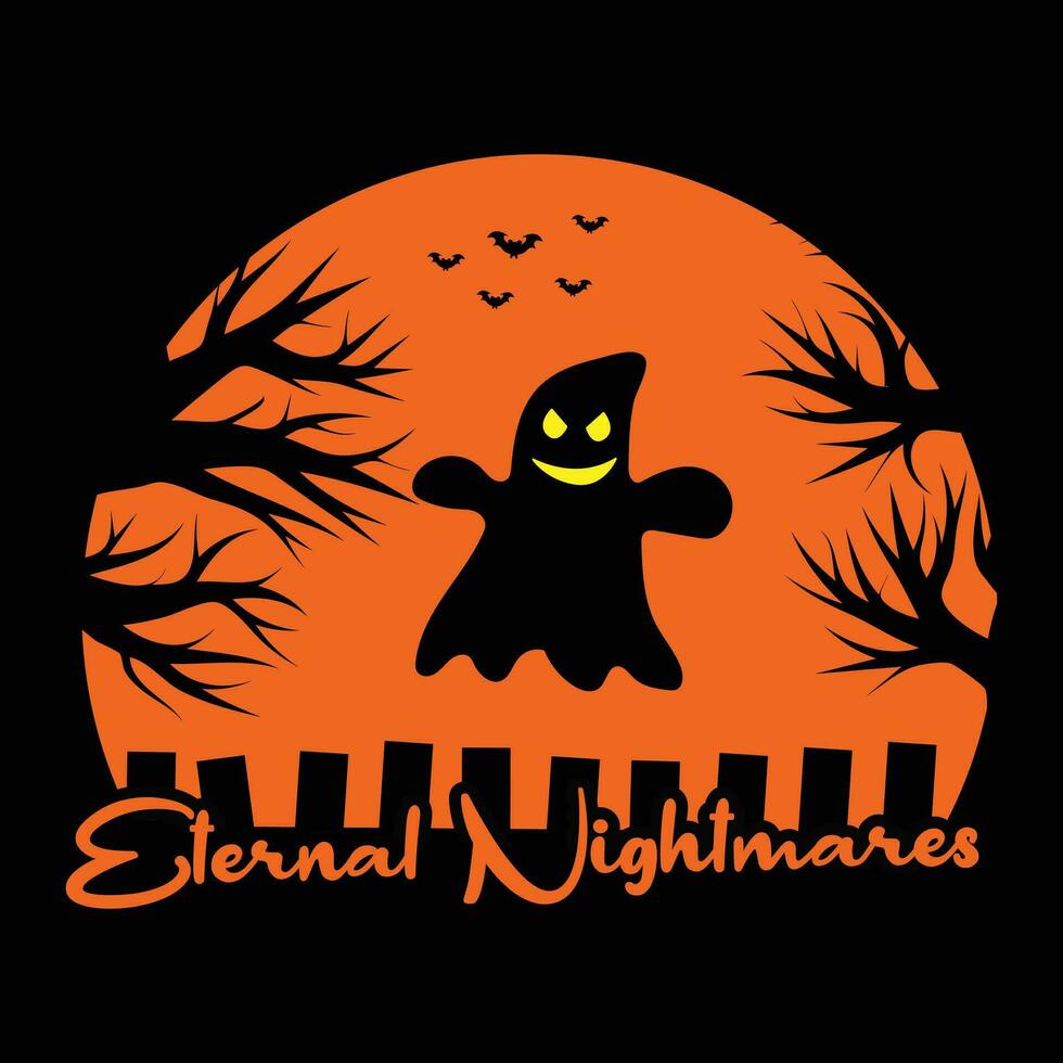 Halloween With Spooky Tshirt Design - Halloween Vector Design.