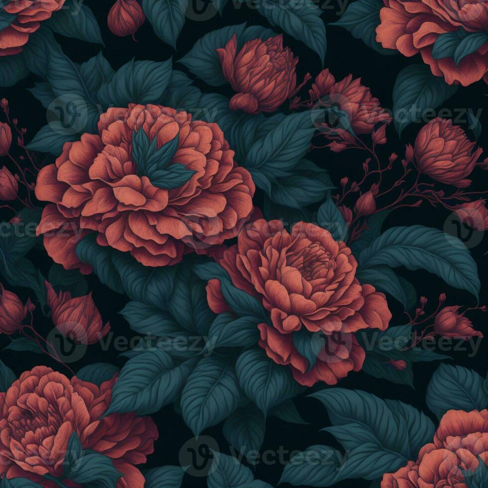 abstract flower background generative AI. photo