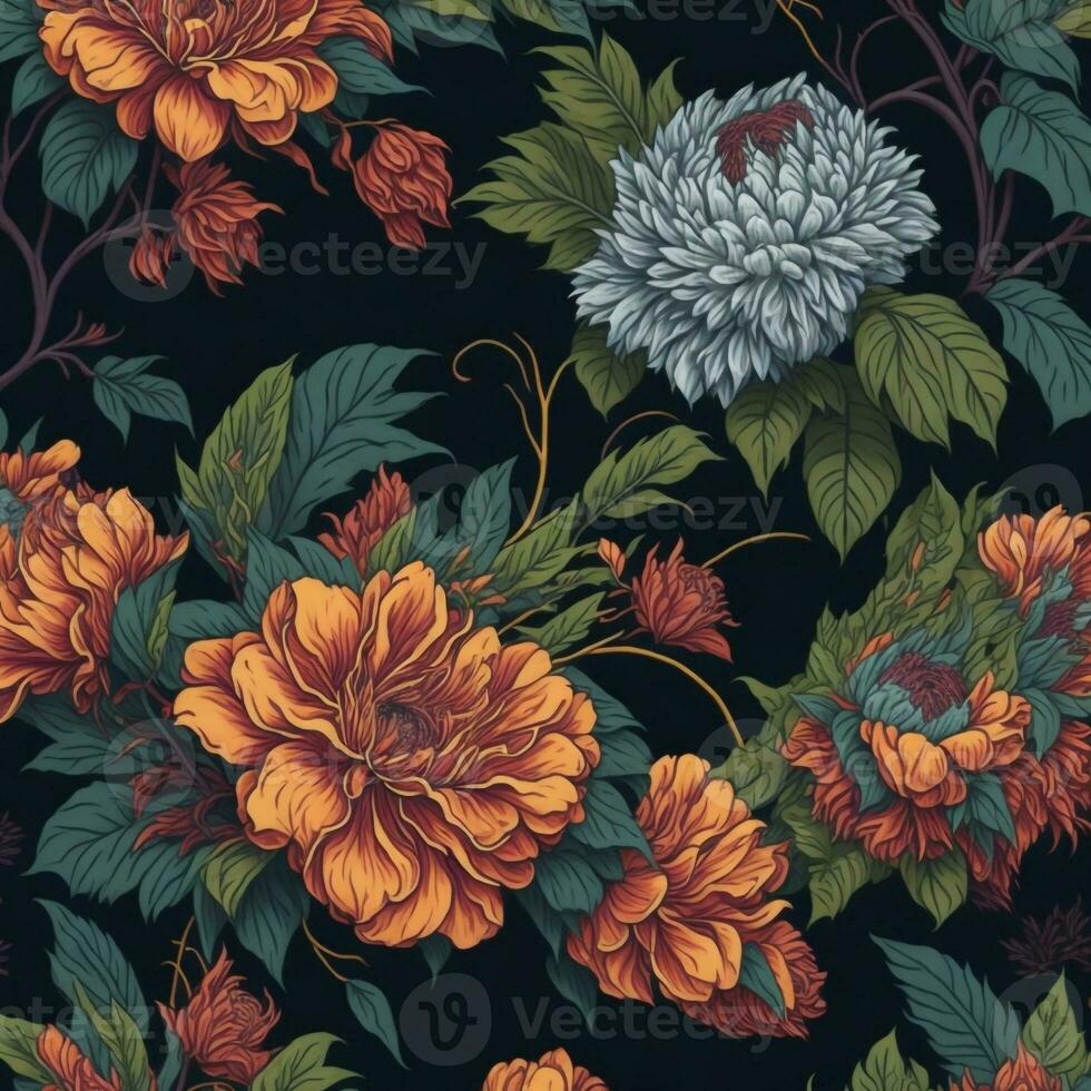 abstract flower background generative AI. photo