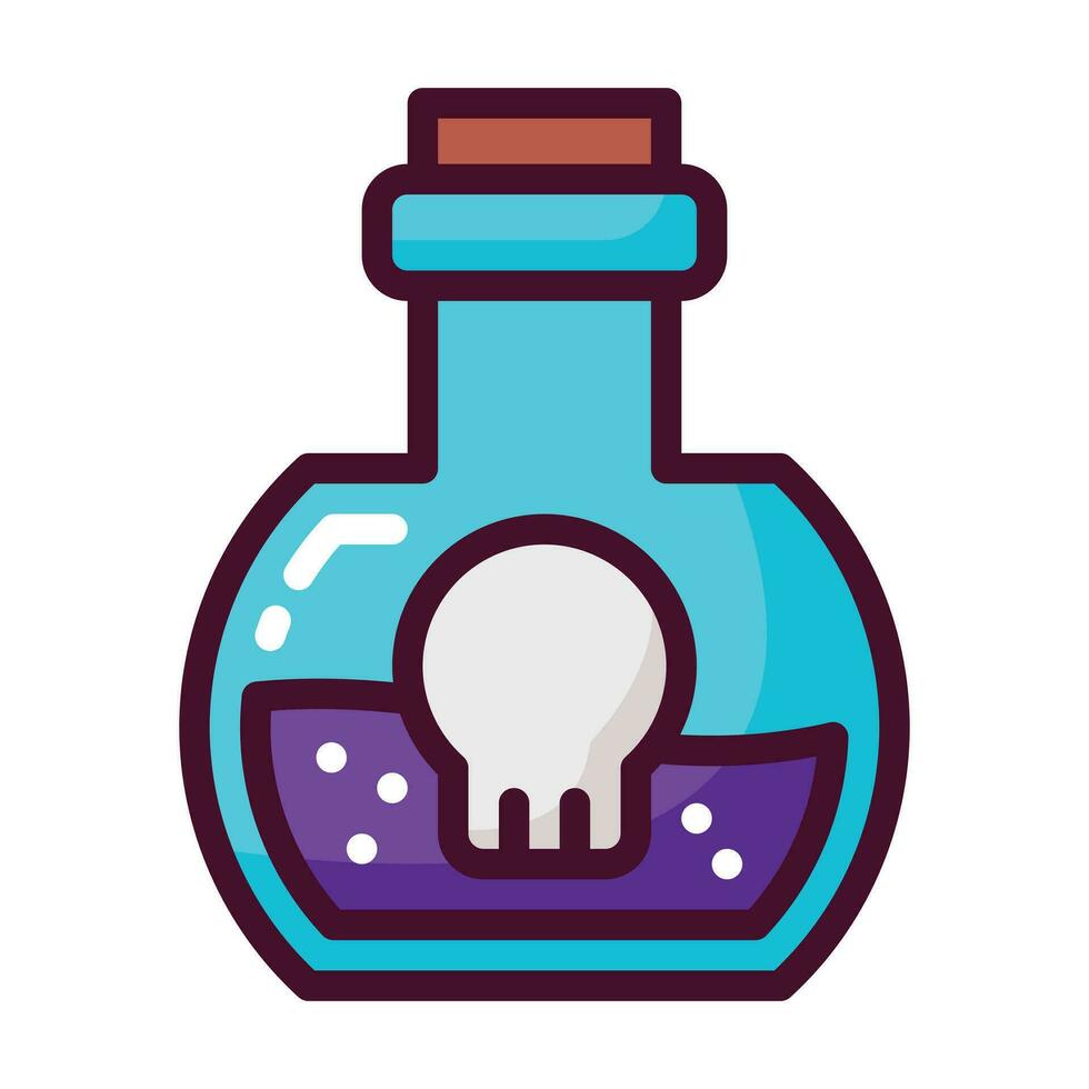 Poison filled line icon vector