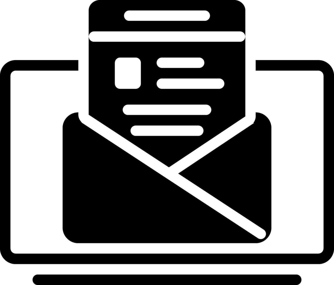 solid icon for newsletter vector