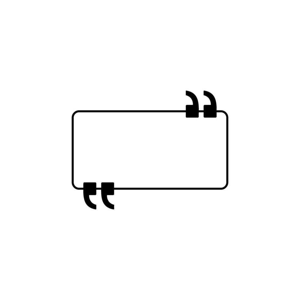 Quotation Marks Icon Symbol, can use for space for Quote, Tittle, Speech, Advice, Memo, Poetry, or Graphic Design Element. Vector Illustration