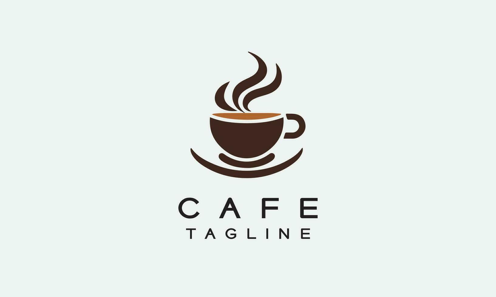 té o café taza logo vector icono diseño