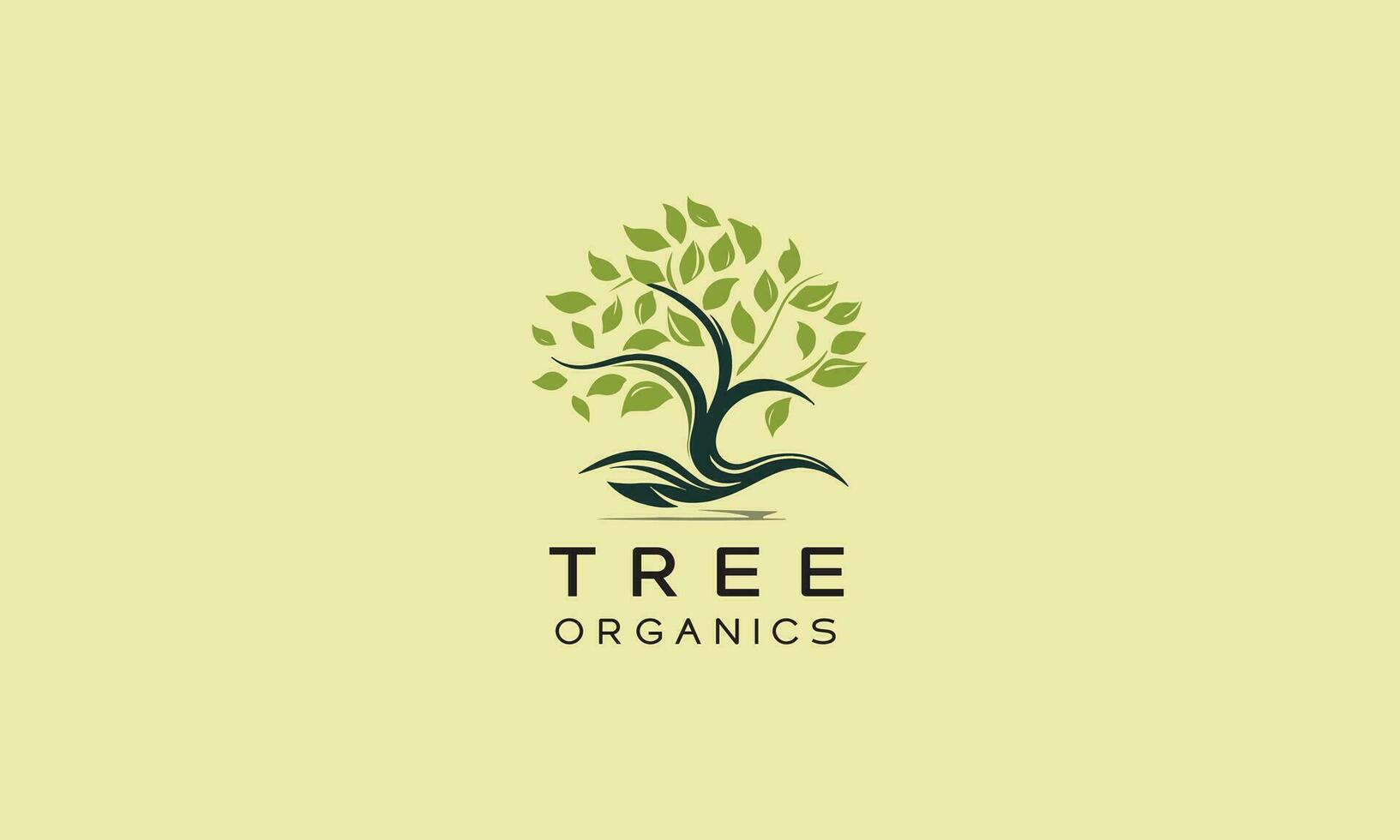 orgánico árbol logo vector icono diseño