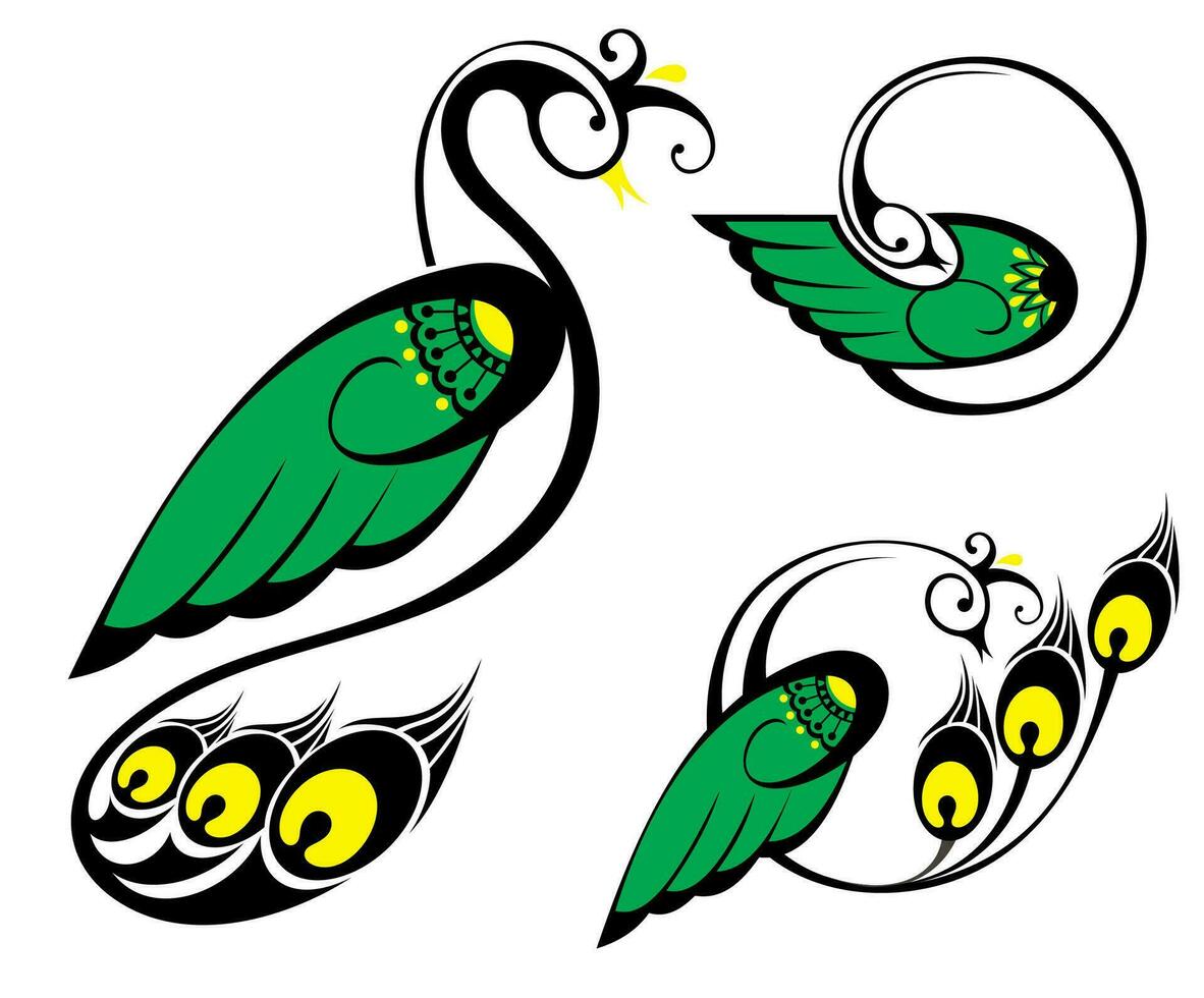 Peacock vector illustrations for an icon,symbol or logo. peacock template logo