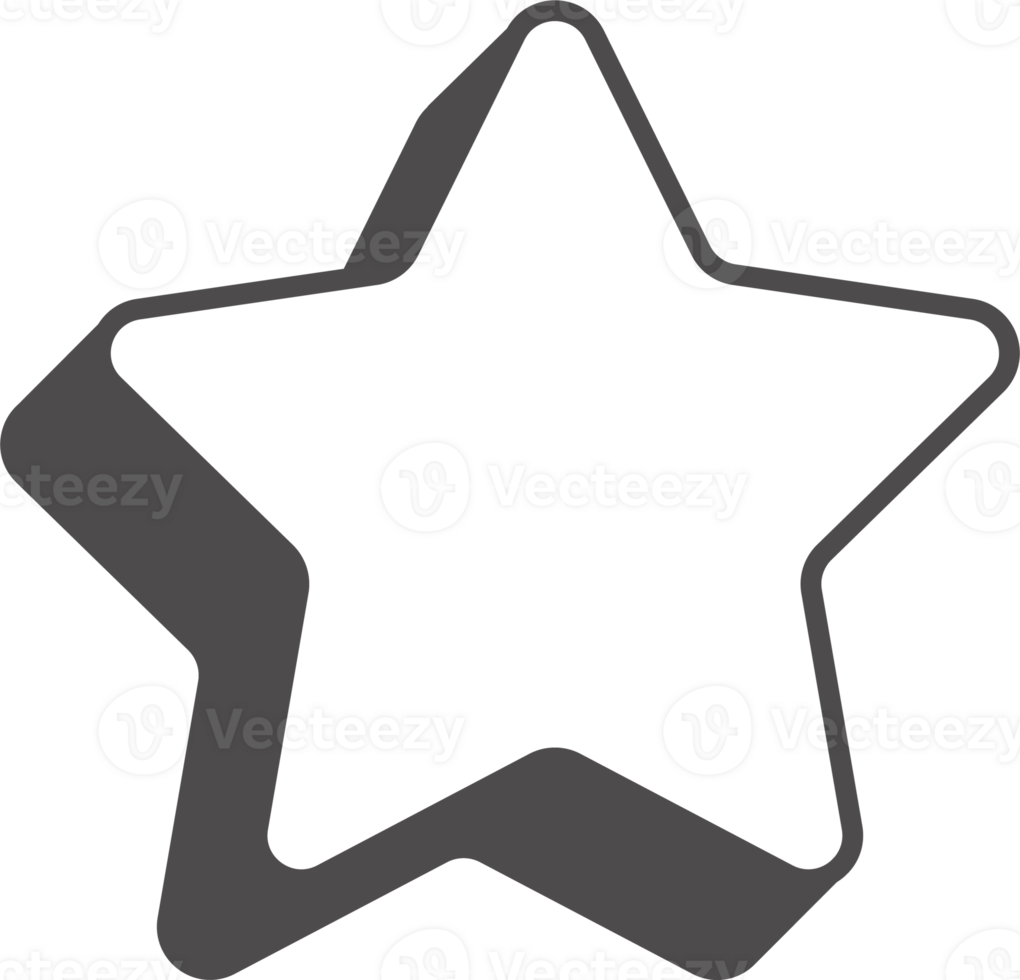 Abstract geometric element. Neobrutalism graphic shape. Minimal groovy Y2k retro sticker. Retro star png