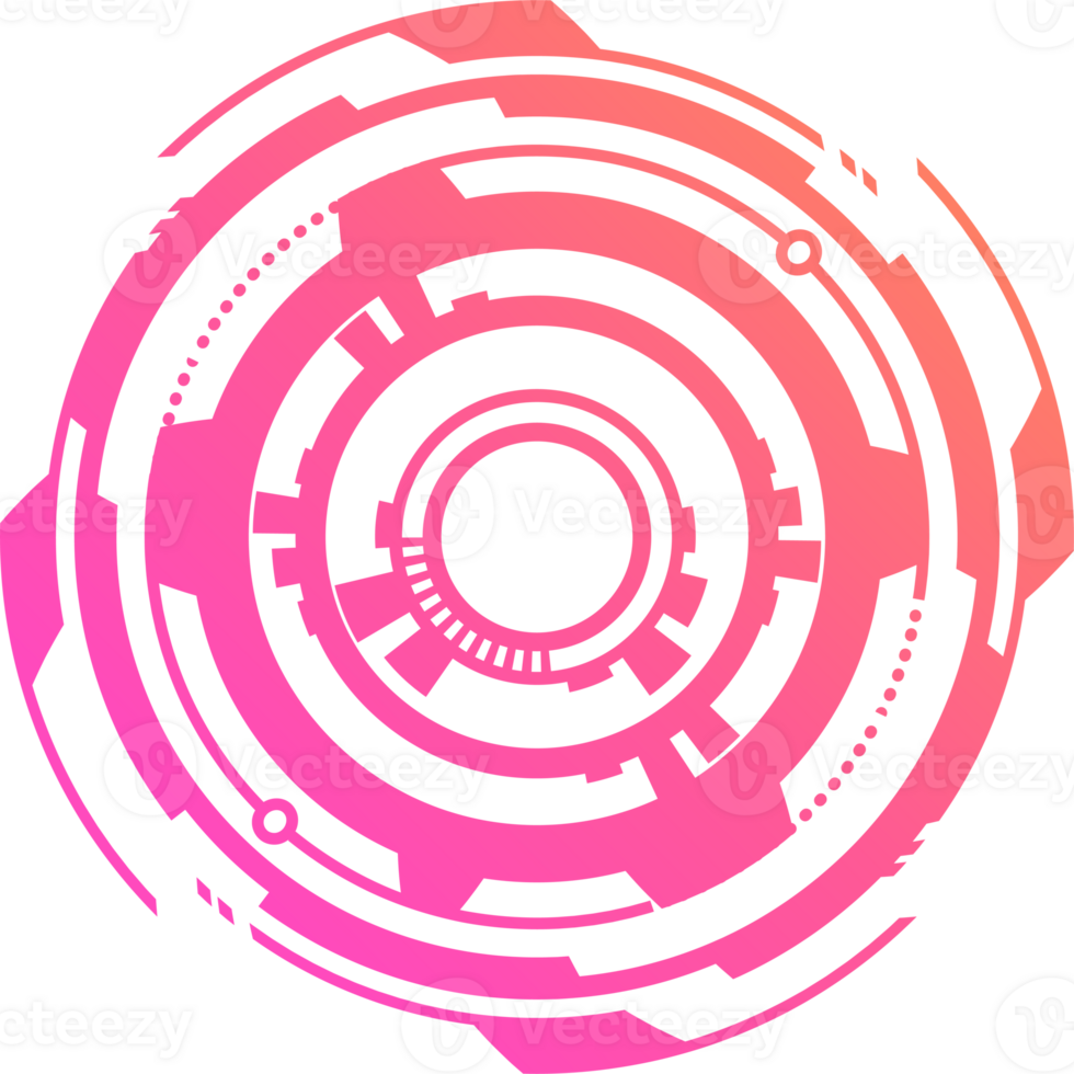 HUD futuristic element. Abstract optical neon aim. Circle geometric shape for virtual interface and games. Camera viewfinder for sniper weapon. png