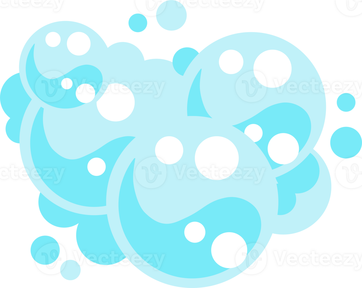 Soap foam bubbles. Cartoon bath suds of shampoo. png