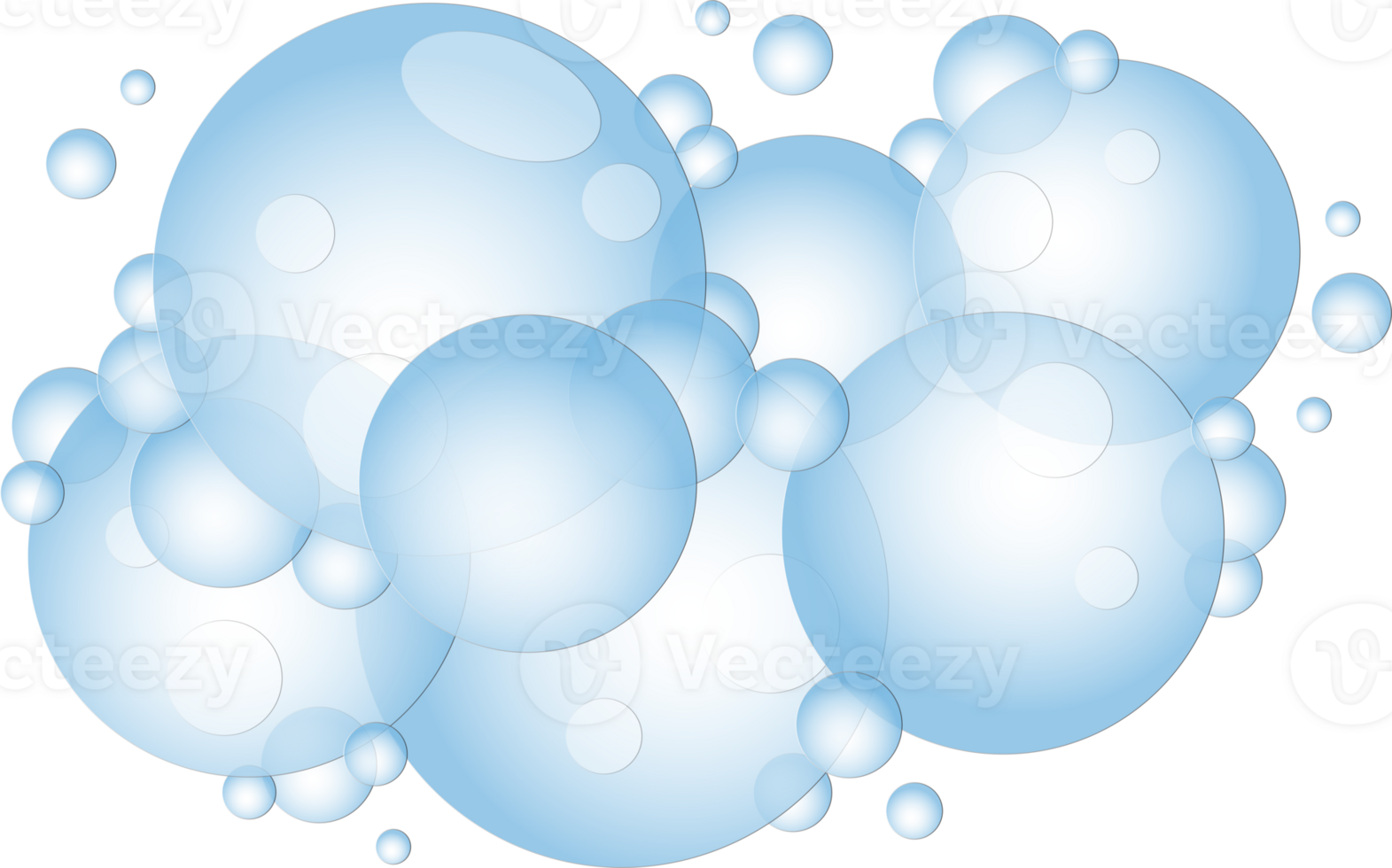 Cartoon soap foam with bubbles. Light blue suds of bath, shampoo, shaving, mousse. png