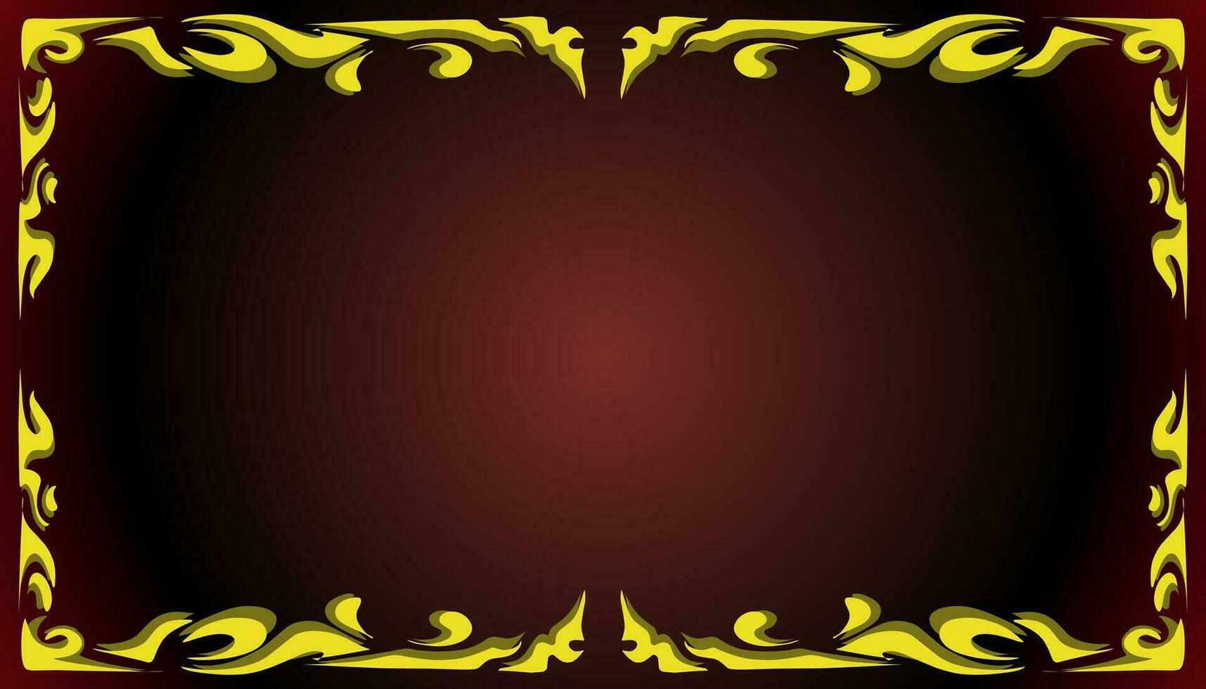 A gradient red abstract background illustration with a yellow frame. Perfect for invitation card, book cover, poster, banner, website design. vector