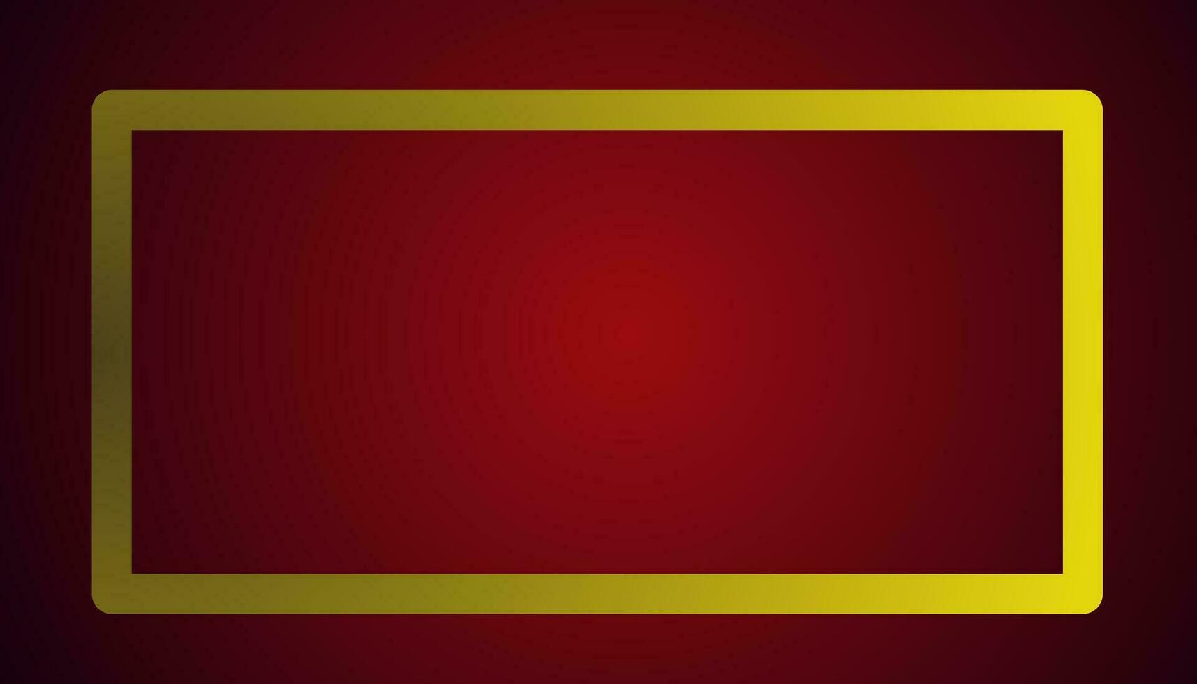 A gradient red abstract background illustration with a yellow frame. Perfect for invitation card, book cover, poster, banner, website design. vector