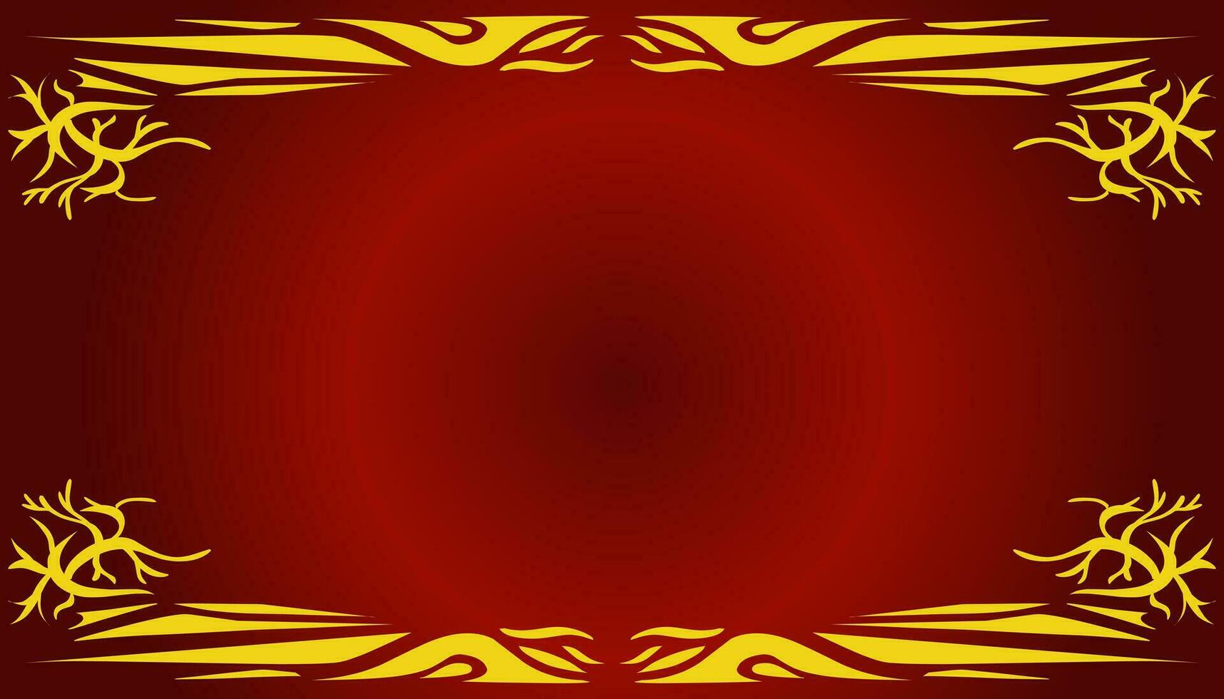 A gradient red abstract background illustration with a yellow frame. Perfect for invitation card, book cover, poster, banner, website design. vector