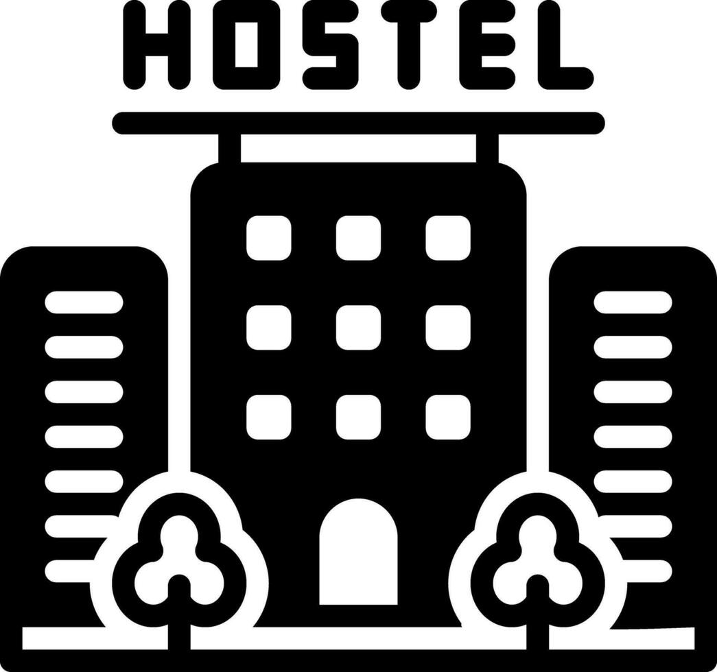 solid icon for hostel vector
