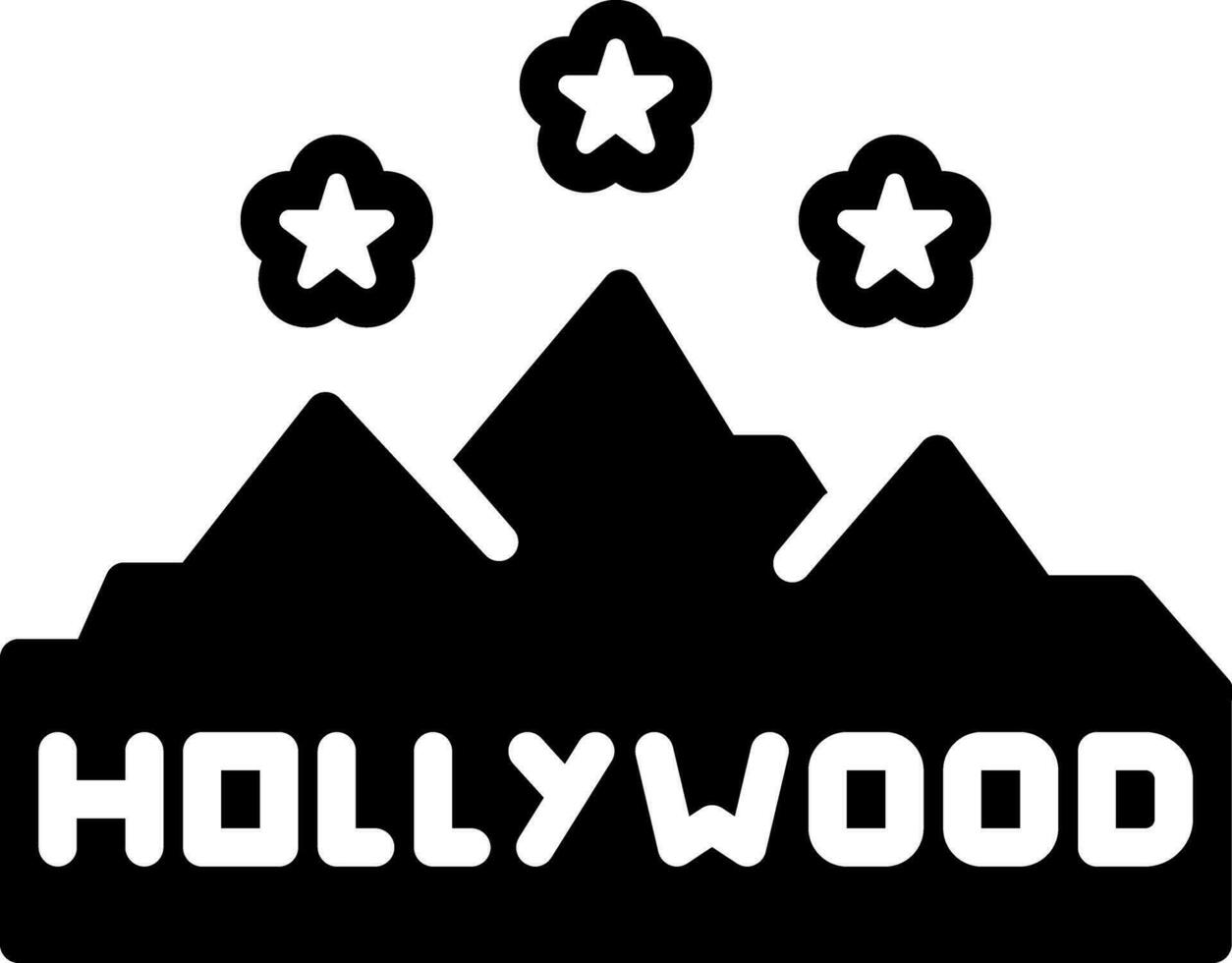 sólido icono para hollywood vector