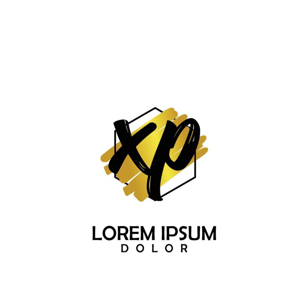 XP Initial Brush In Circle Frame Template Design vector