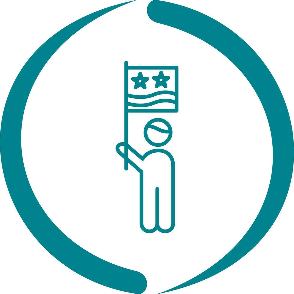 Raising Flag Vector Icon