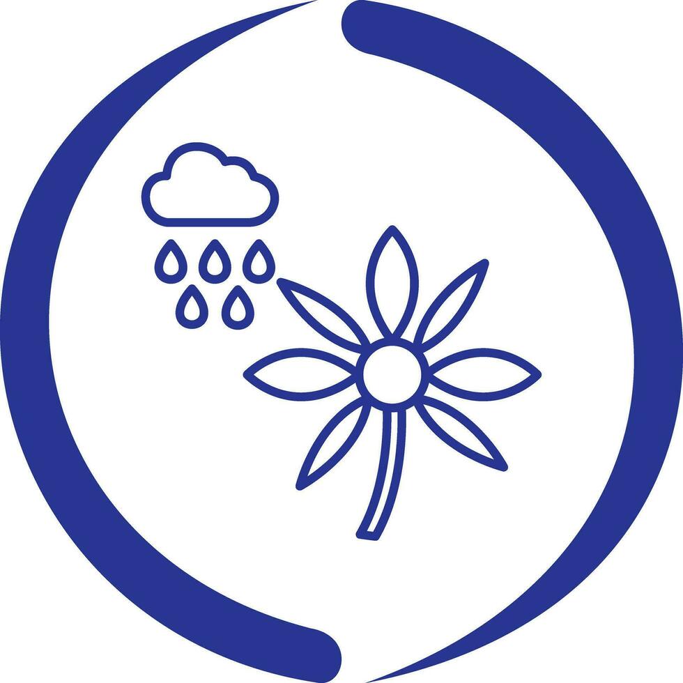 Flower with rain Vector Icon