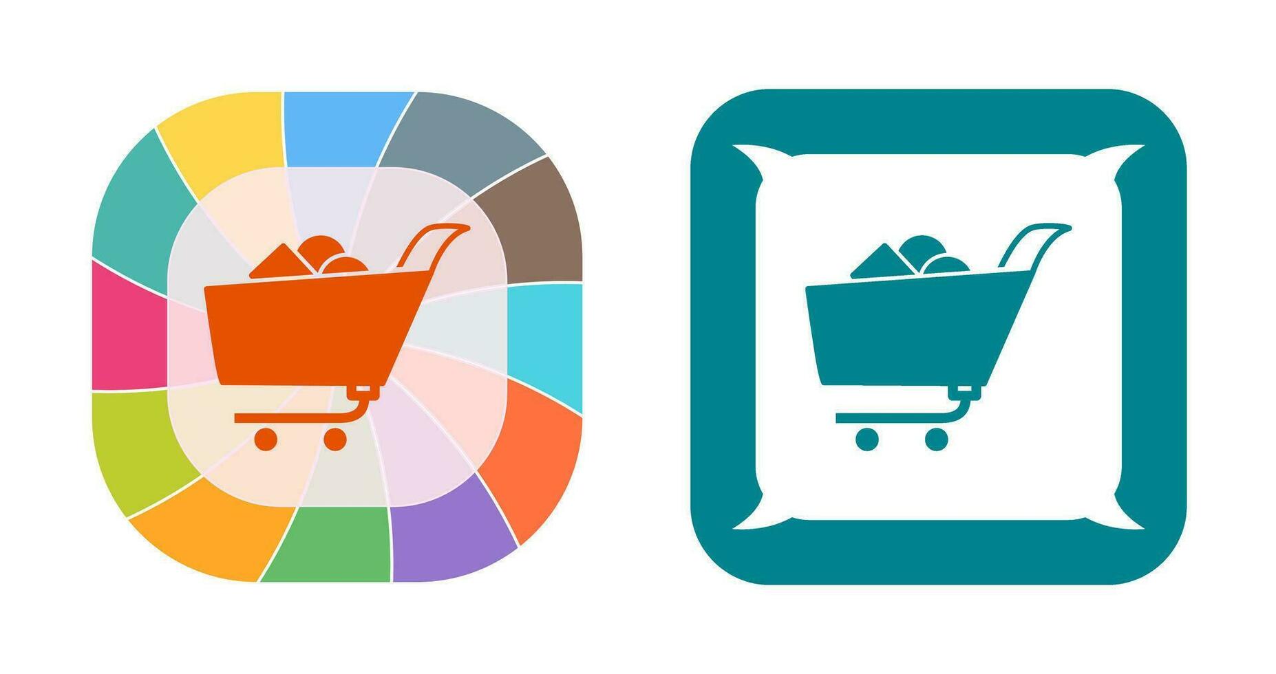 Unique Shopping Cart II Vector Icon