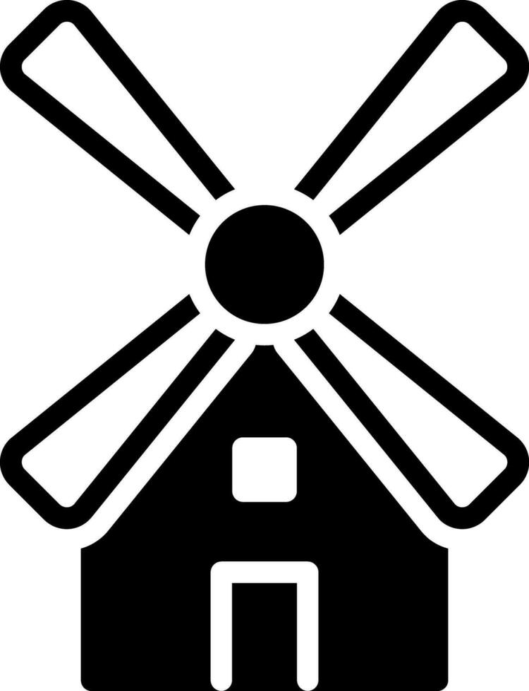 solid icon for mill vector