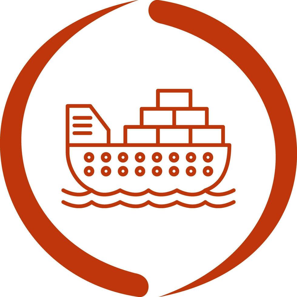 icono de vector de barco de carga