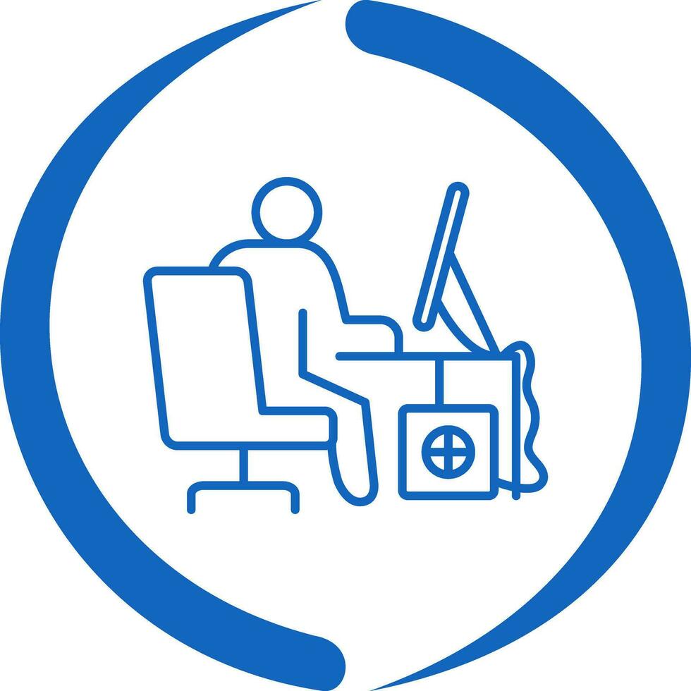 Computer Worker Vector Icon