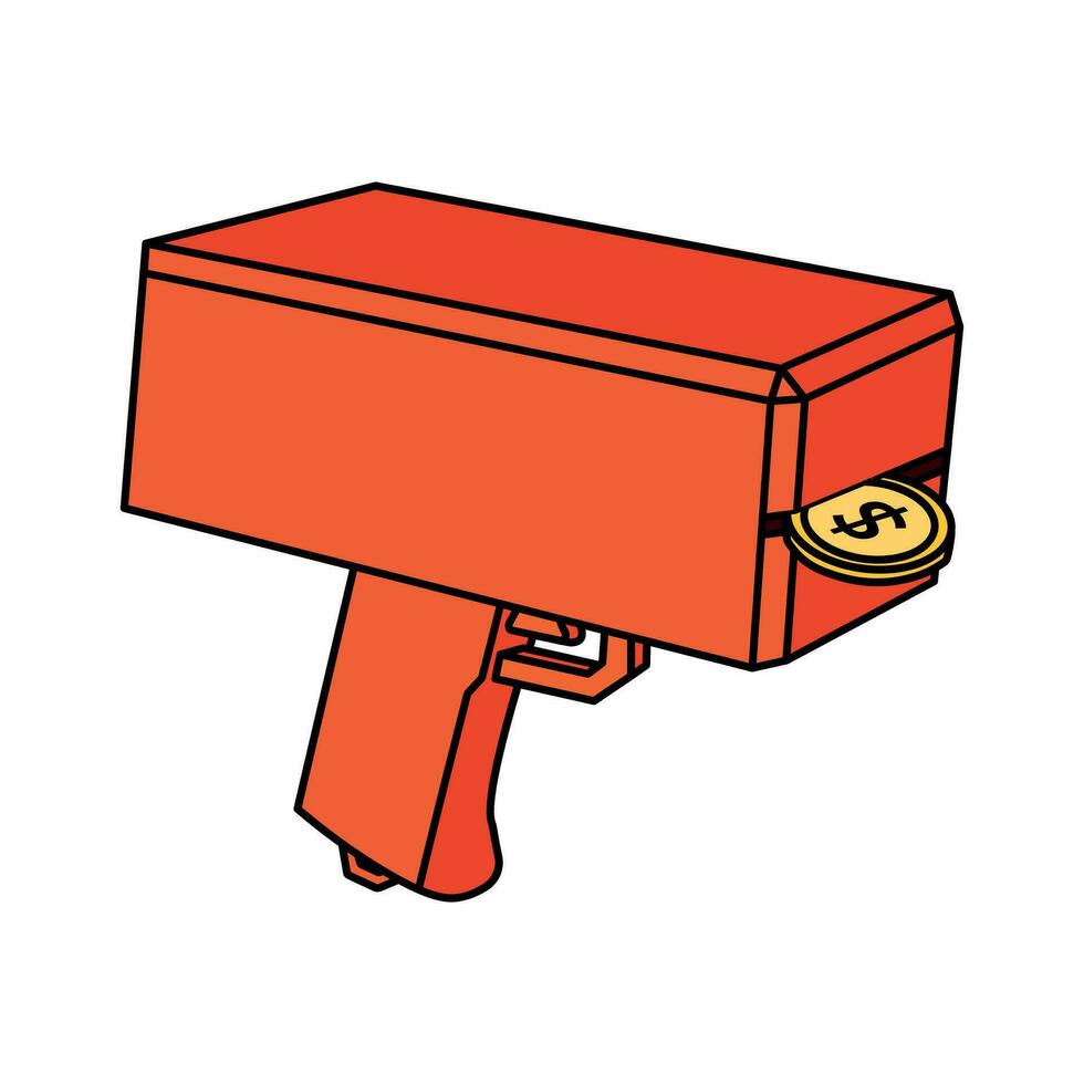 Toy gun with gold coin vector