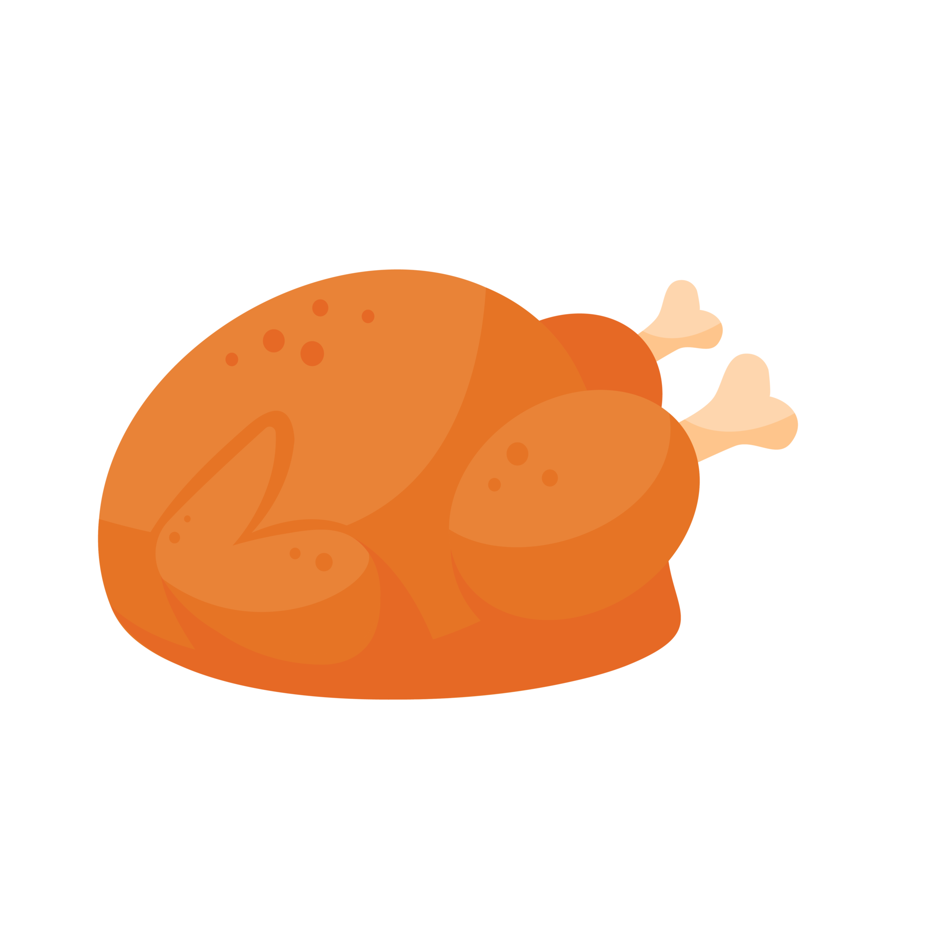 Roast Turkey. Thanksgiving Dinner Elements for decorating greeting