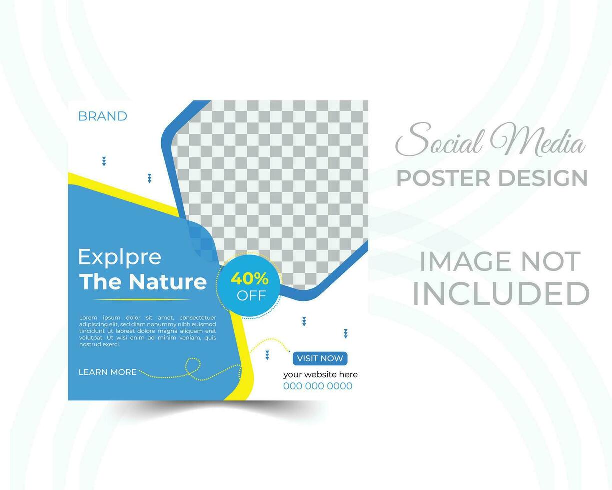 Editable template post for social media ad. web banner ads for travel promotion. vector