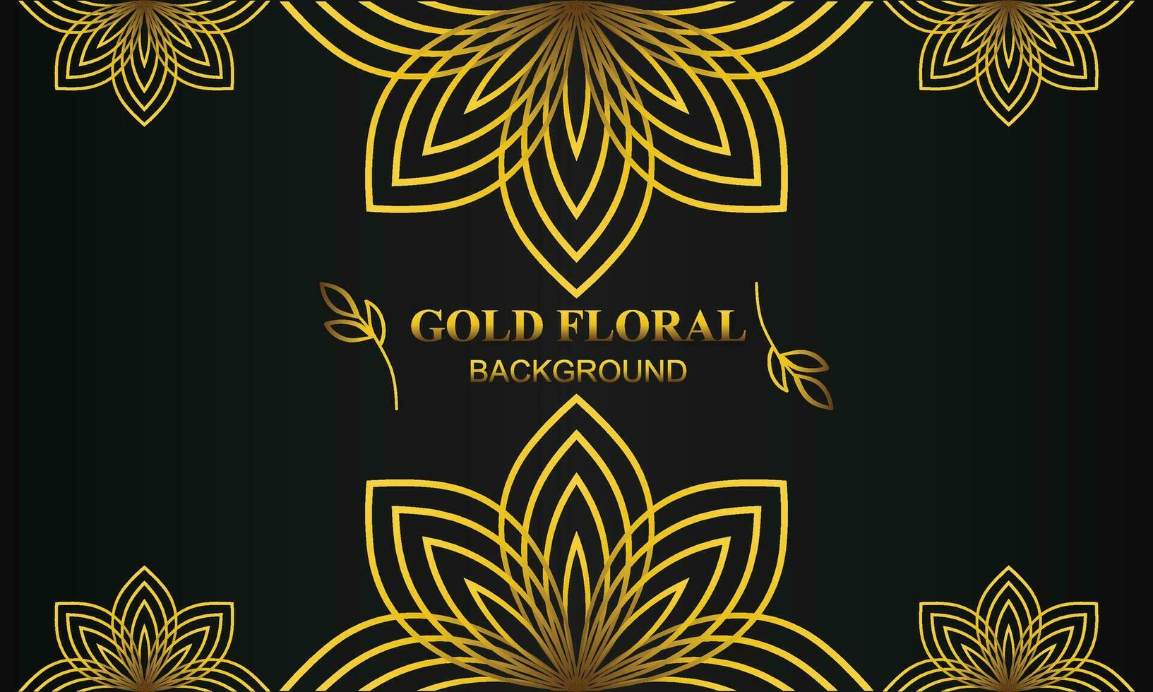 beautiful elegant gold floral background with floral and leaf ornament vector