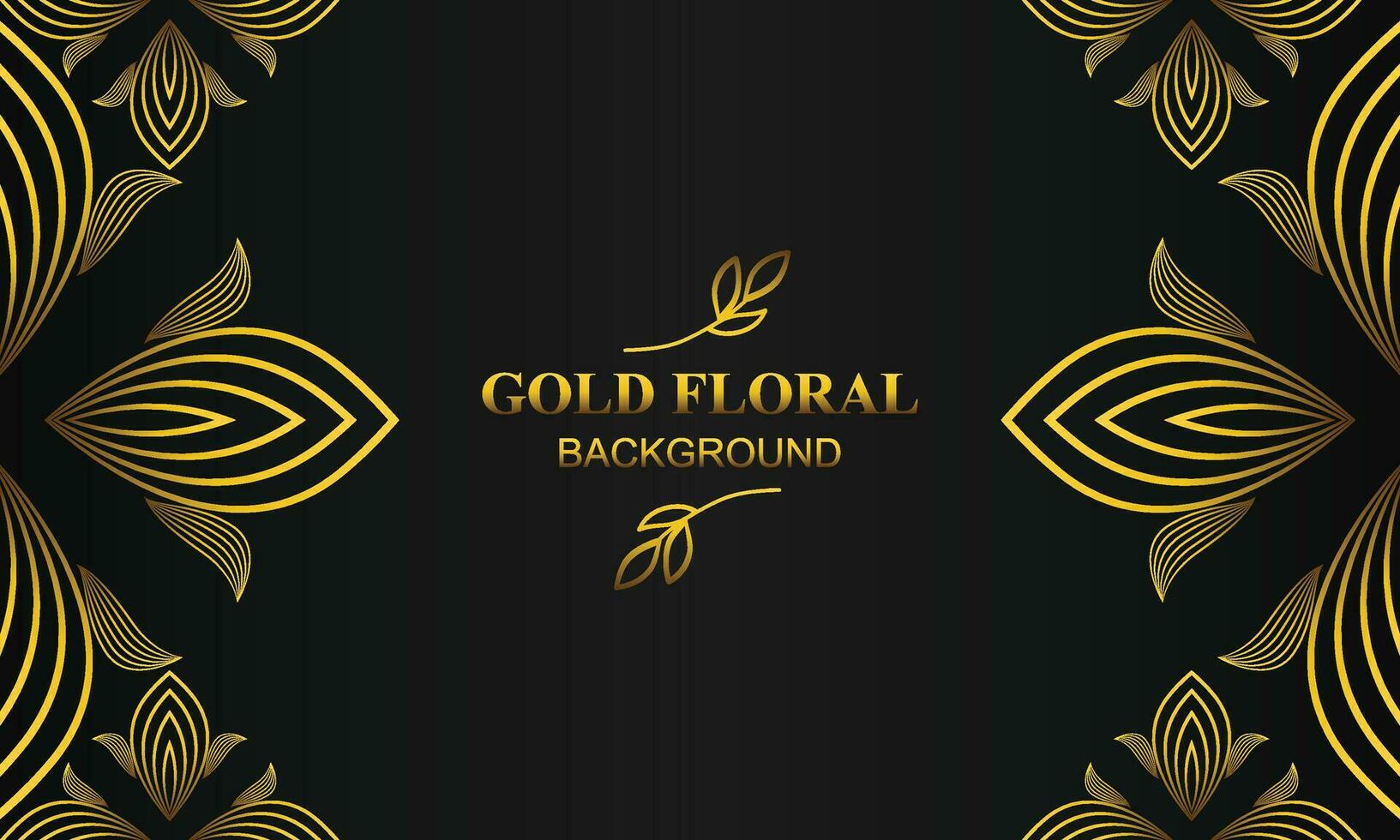 beautiful elegant gold floral background with floral and leaf ornament vector