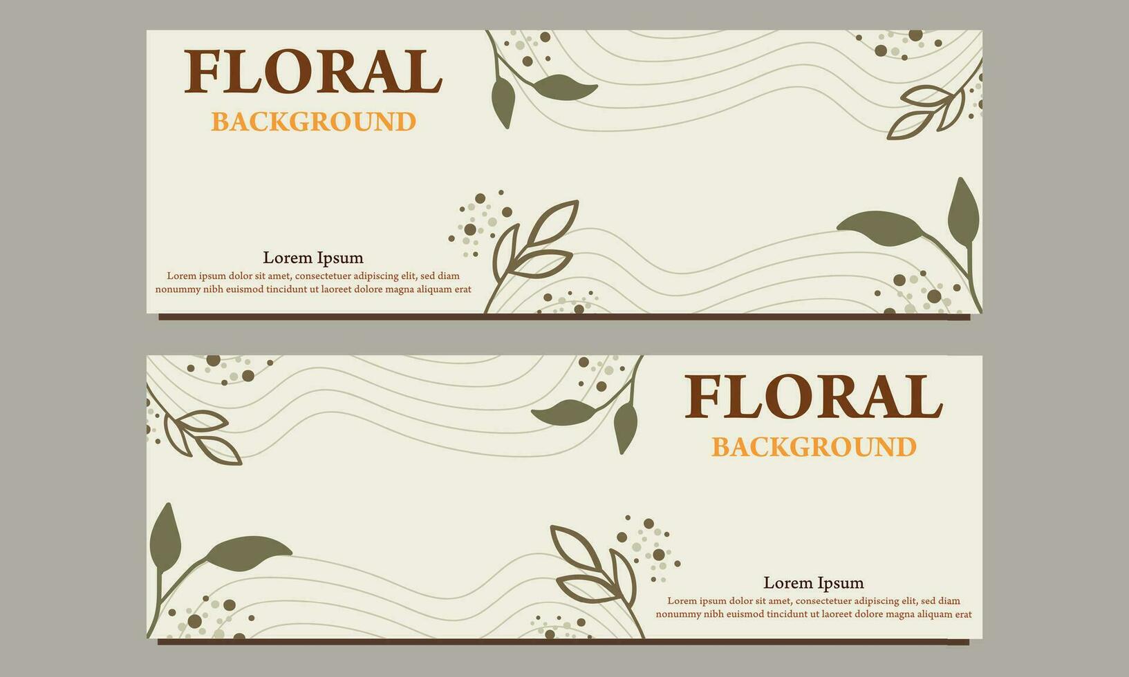 natural horizontal banner template with floral and flower ornament vector