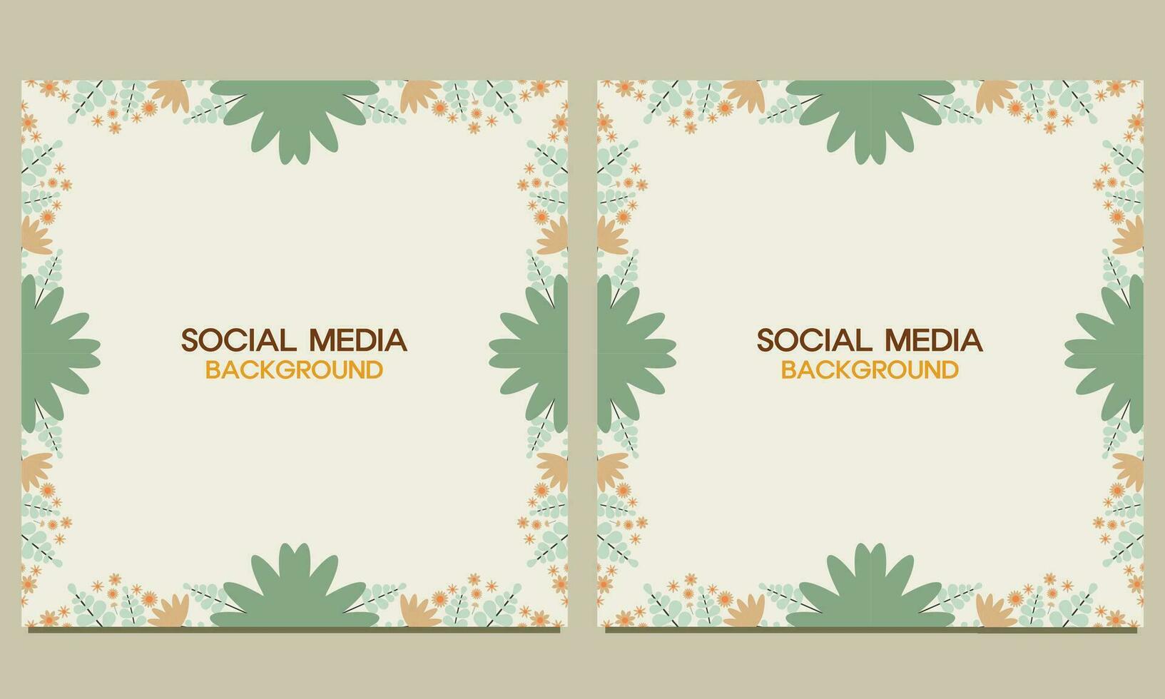 social medios de comunicación enviar antecedentes con natural floral ornamento. adecuado para social medios de comunicación correo, bandera diseño y Internet anuncios vector