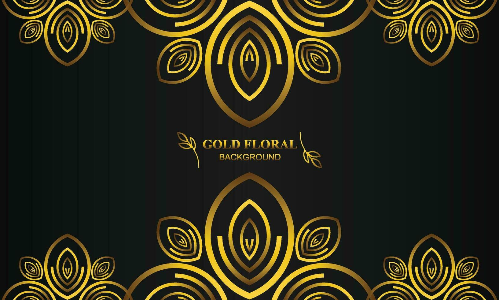 elegant gold floral background with floral and leaf ornament vector