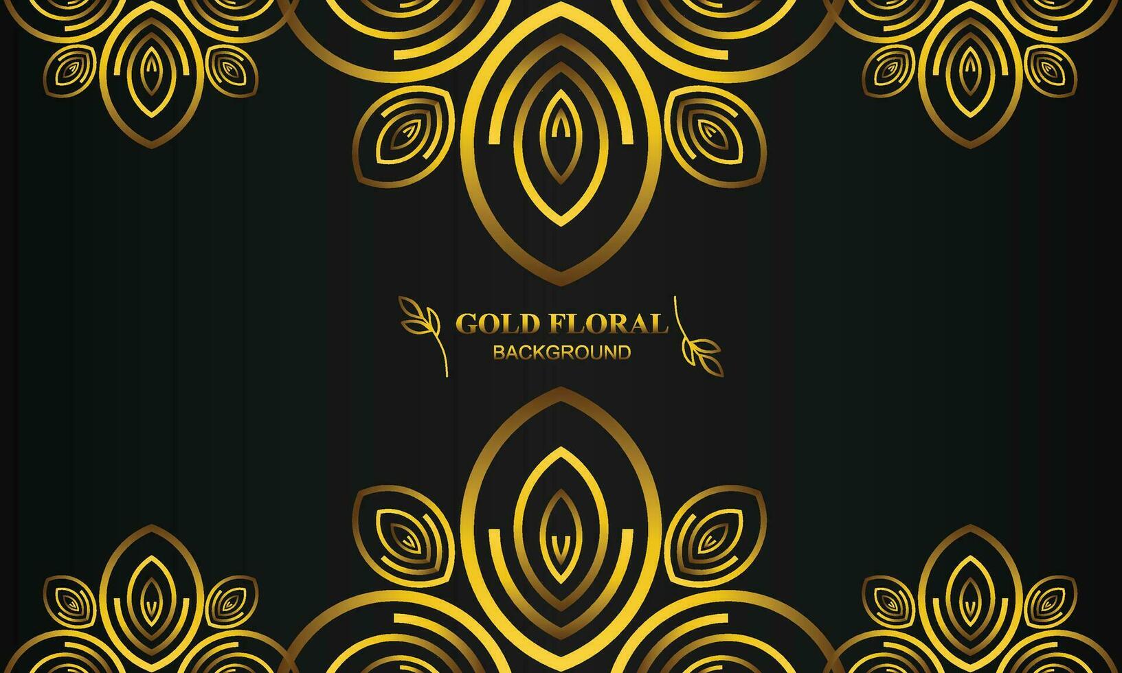 elegant gold floral background with floral and leaf ornament vector