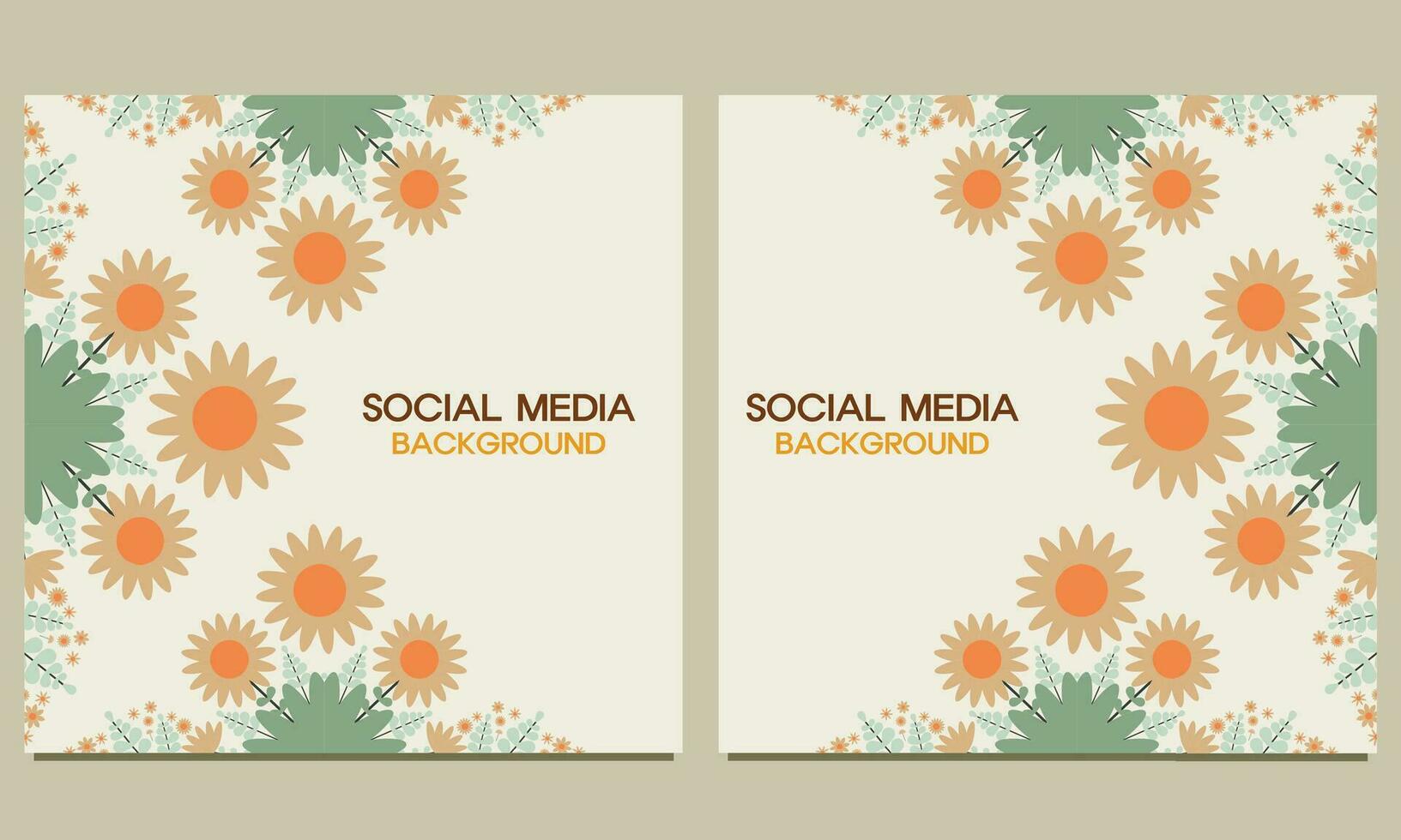 social medios de comunicación enviar antecedentes con natural floral ornamento. adecuado para social medios de comunicación correo, bandera diseño y Internet anuncios vector