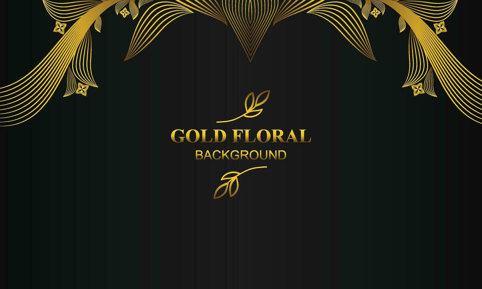 elegant gold floral background with floral and leaf ornament vector