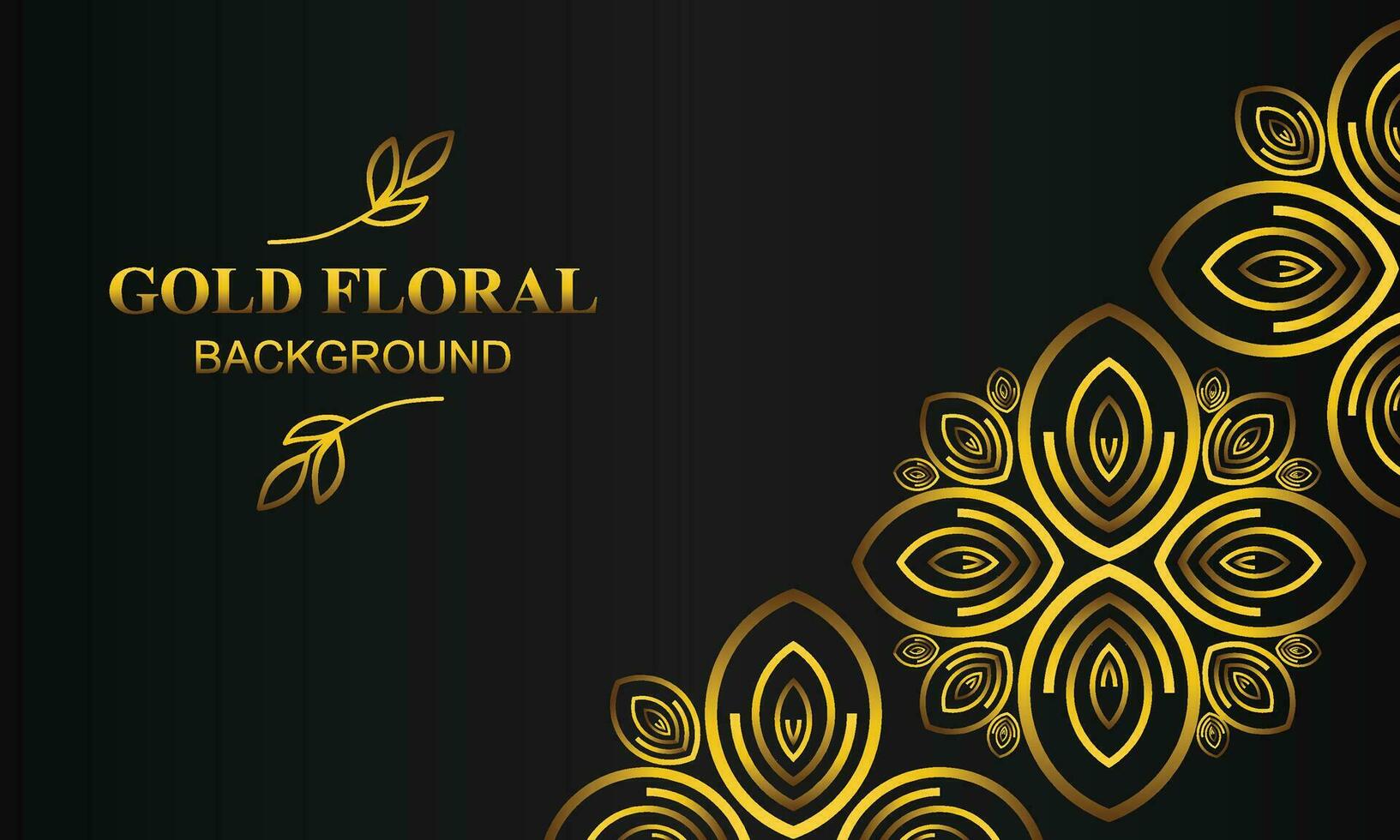 elegant gold floral background with floral and leaf ornament vector